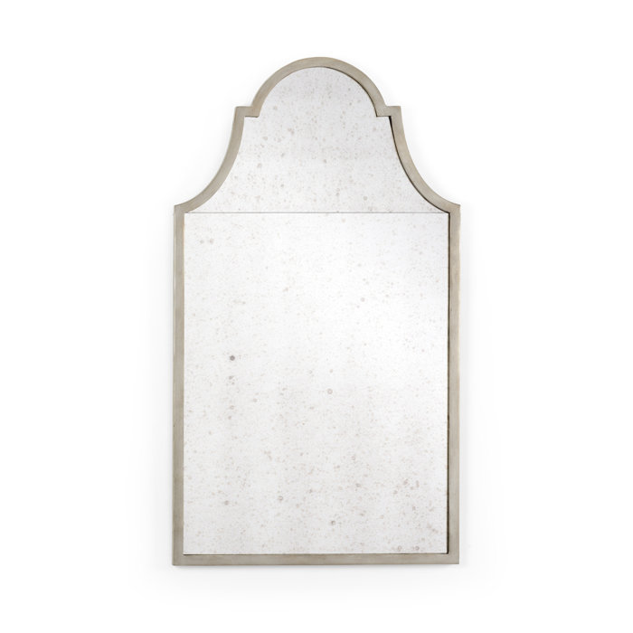 Antique Silver Arched Wood Wall Mirror