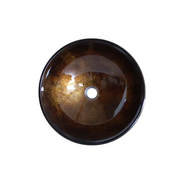 Eden Brown and Gold Tempered Glass Vessel Sink