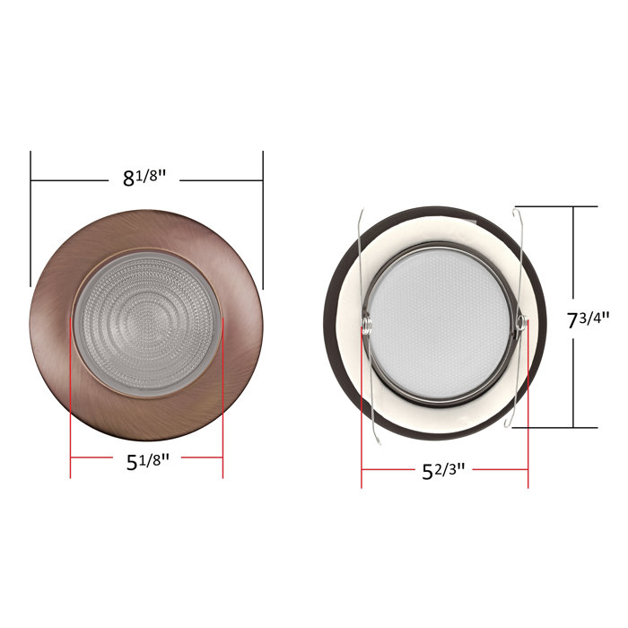 Bronze and Glass 6'' Shower Recessed Trim