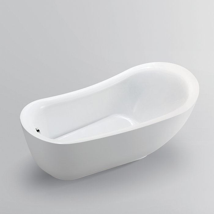 71'' White Acrylic Freestanding Soaking Bathtub