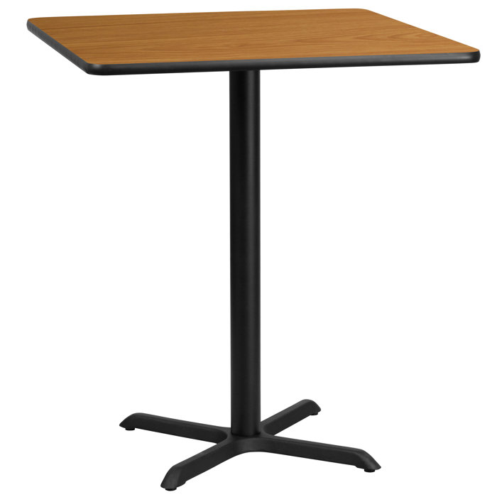 Contemporary Square Natural Laminate 30'' Bar Height Dining Table