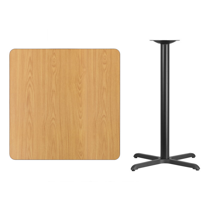 Contemporary Square Natural Laminate 30'' Bar Height Dining Table