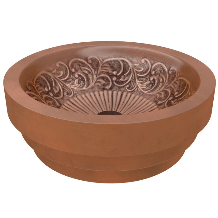 17'' Round Polished Copper Above-Counter Bathroom Sink