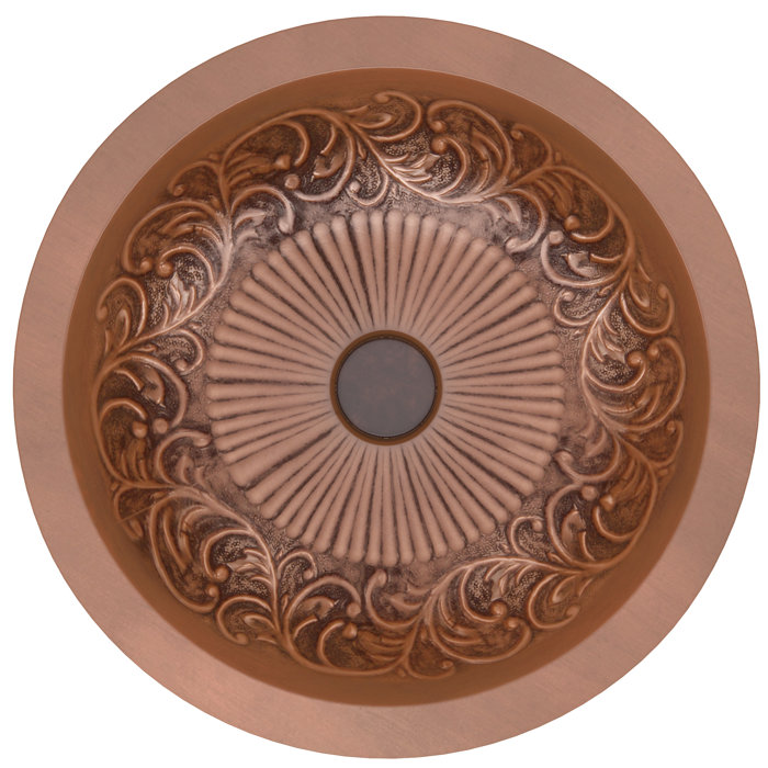 17'' Round Polished Copper Above-Counter Bathroom Sink