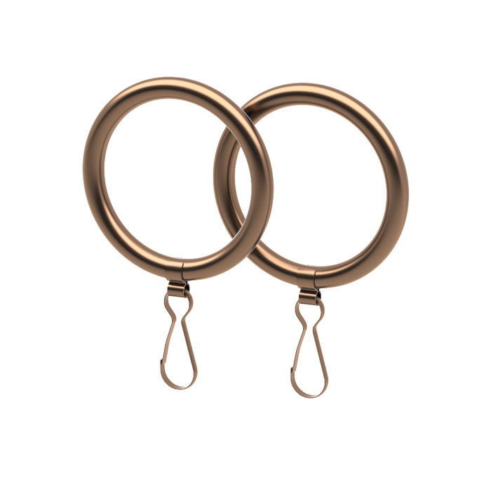 Oil Rubbed Bronze Polished Nickel Shower Curtain Rings, Pair