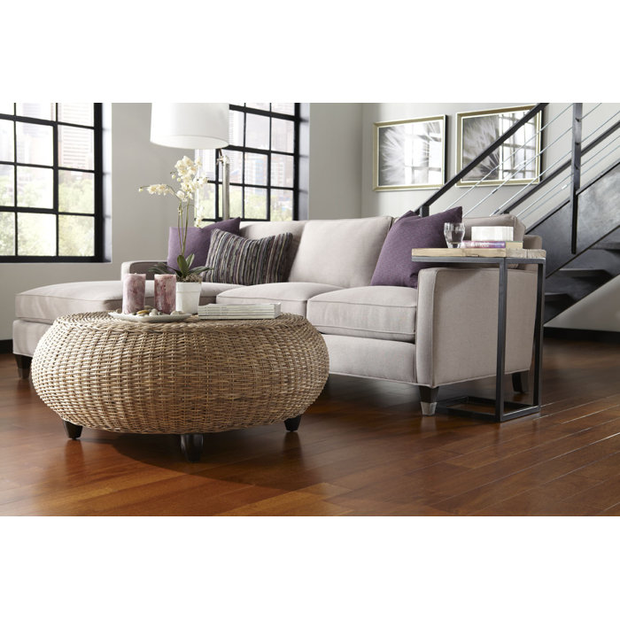 Black and Brown Elm and Steel Rectangular End Table