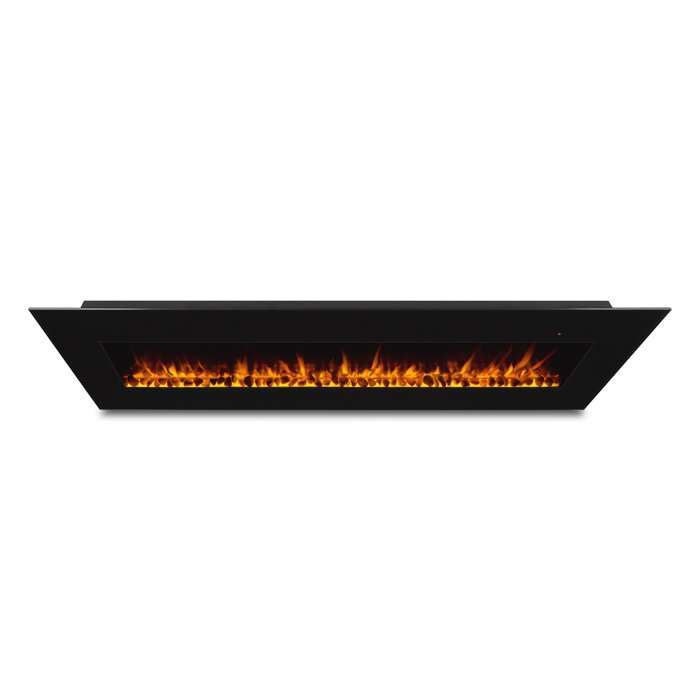 Corretto 72" Black Wall Mounted Electric Fireplace with Mantel
