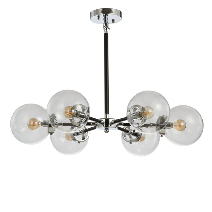 Jonathan Y Caleb 28" Black Chrome Sputnik Chandelier