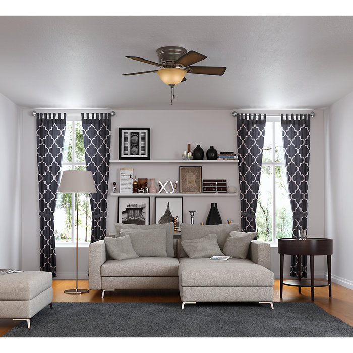 Conroy Onyx Bengal 42" Low Profile Ceiling Fan with Mahogany Blades and LED Light