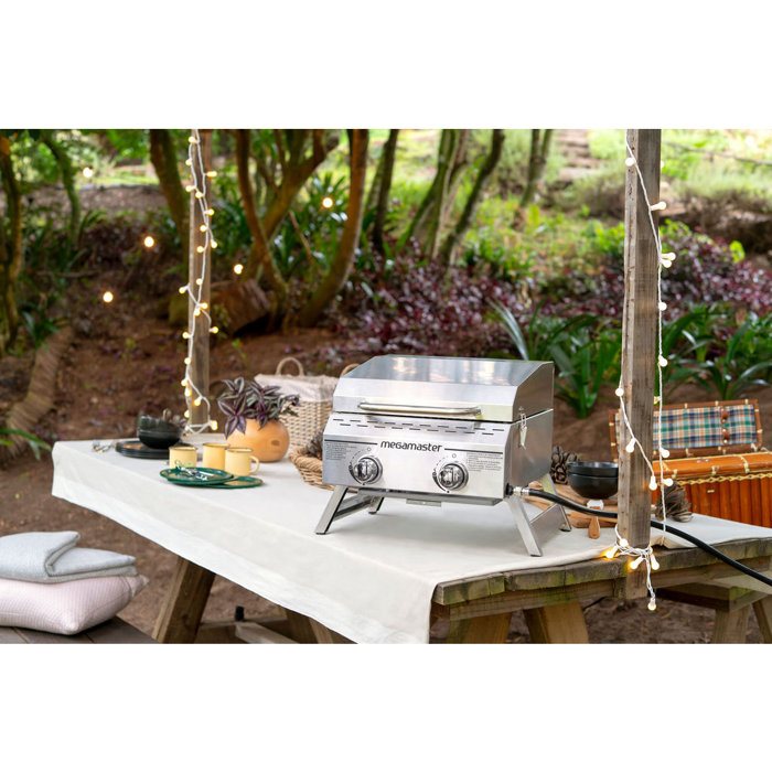 Megamaster Stainless Steel 2-Burner Portable Propane Gas Grill