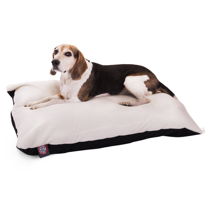 Luxurious Small Black and White Faux Sheepskin Pet Bed
