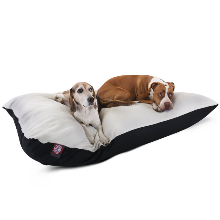Luxurious Small Black and White Faux Sheepskin Pet Bed