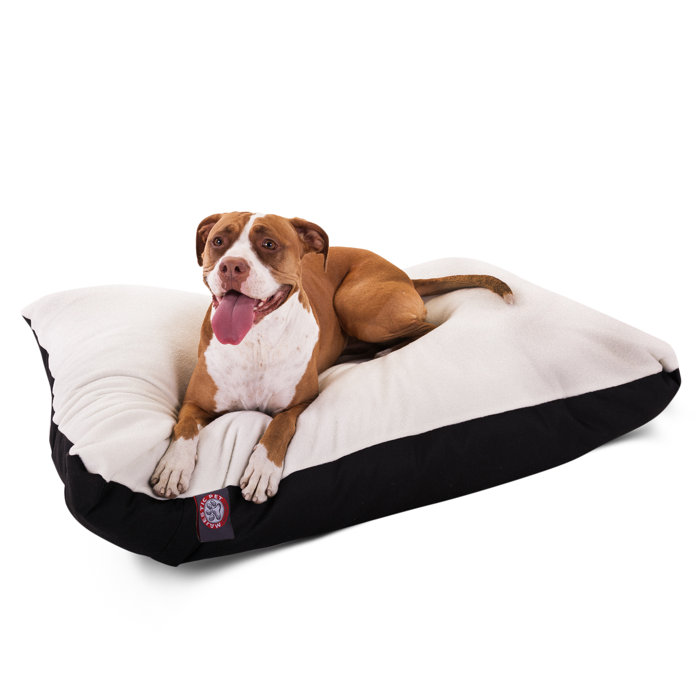 Luxurious Small Black and White Faux Sheepskin Pet Bed
