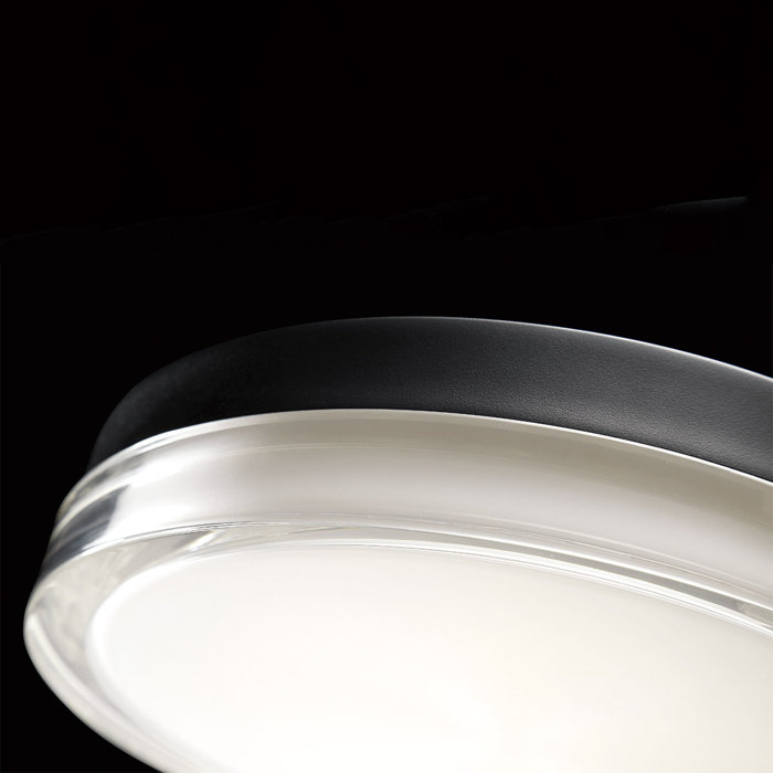 Pi Modern Black Aluminum LED Outdoor Flush Mount, 6.25"x2.5"