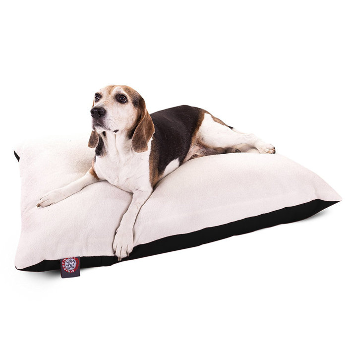 Luxurious Small Black and White Faux Sheepskin Pet Bed