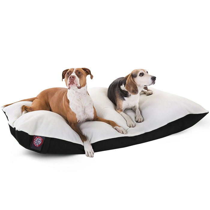 Luxurious Small Black and White Faux Sheepskin Pet Bed