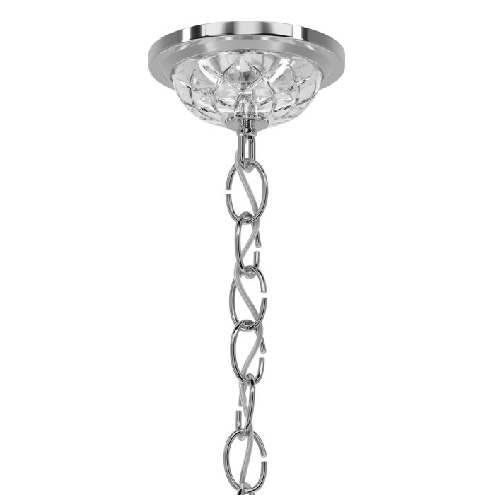 Elegant Century 5-Light Polished Silver Crystal Chandelier