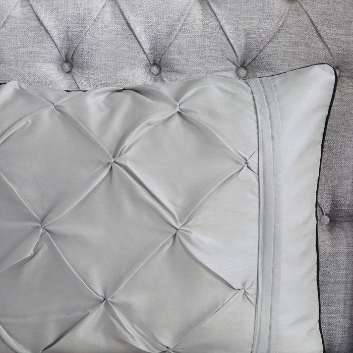 Laurel 7-Piece Grey Tufted Queen Comforter Set
