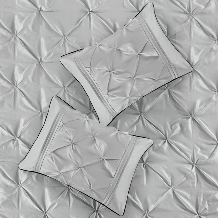 Laurel 7-Piece Grey Tufted Queen Comforter Set
