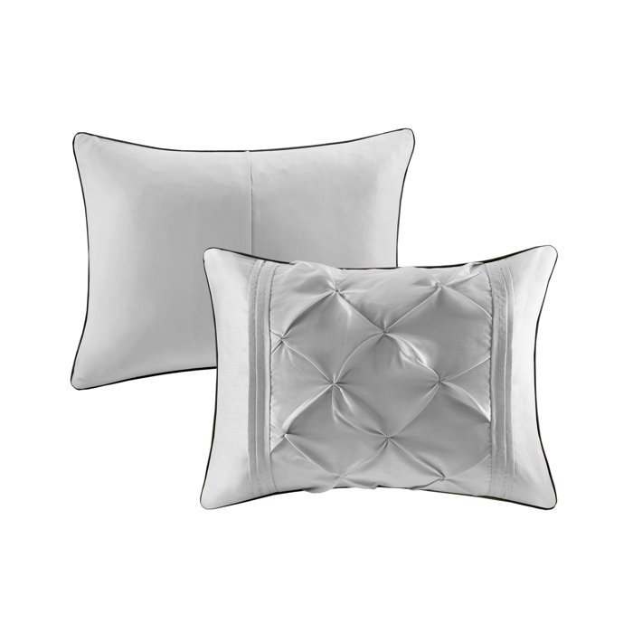 Laurel 7-Piece Grey Tufted Queen Comforter Set