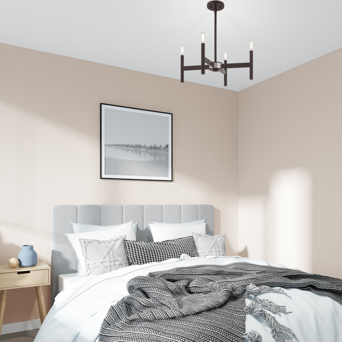 Bronze 4-Light Candle Style Metal Chandelier