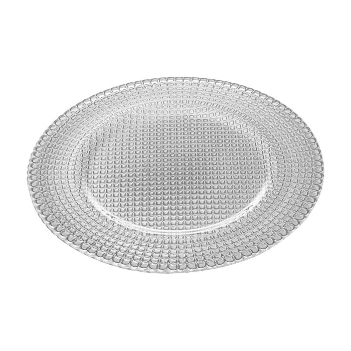 Penley Silver Glass Charger Plate Set of 6