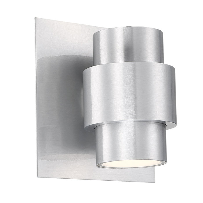 Sleek Brushed Aluminum LED Sconce with Dimmable Light