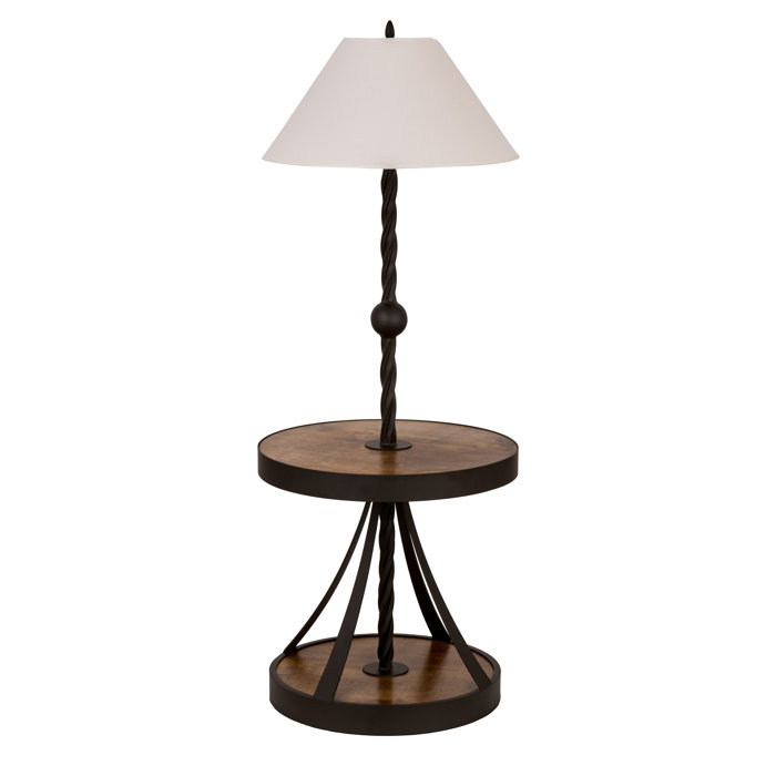 Rustic Lodge 58'' Bronze and Dark Walnut Traditional Floor Lamp