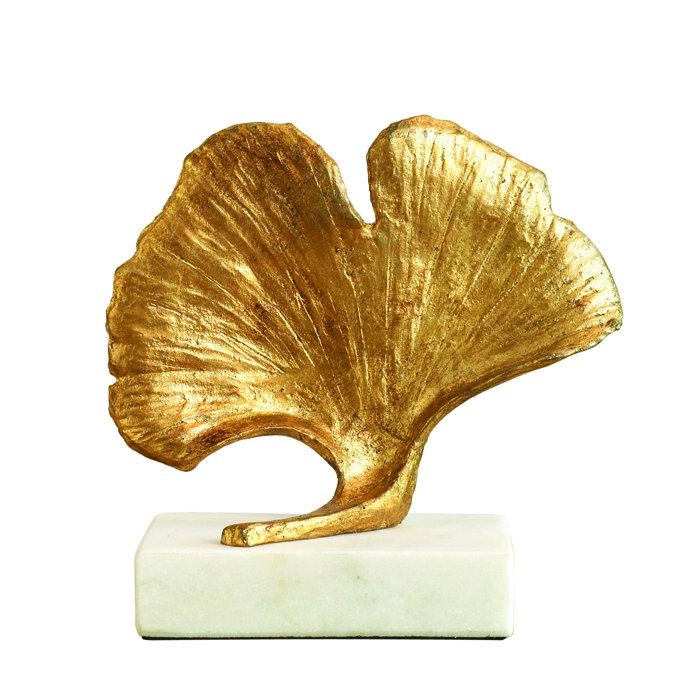 Gold Ginkgo Leaf Metal Decorative Object