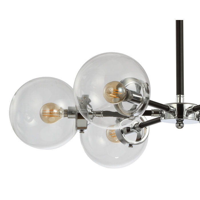 Jonathan Y Caleb 28" Black Chrome Sputnik Chandelier