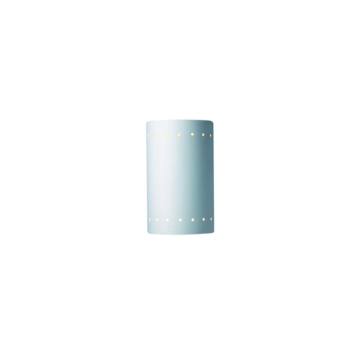 White Ceramic Cylinder Dimmable Wall Sconce