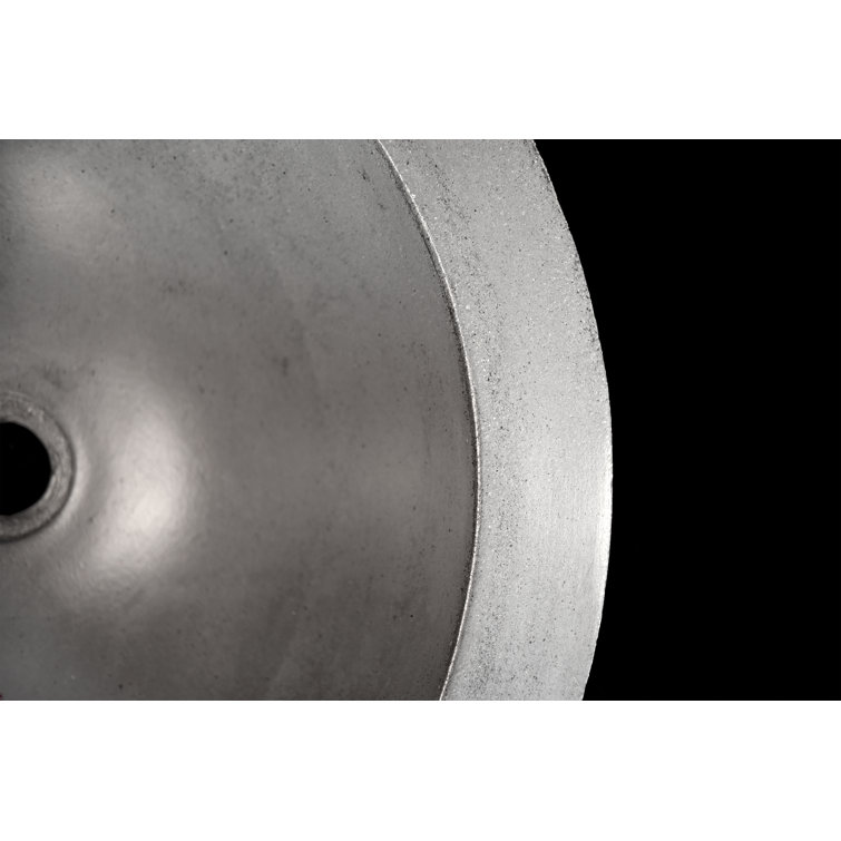 Ash Round Concrete Vessel Bathroom Sink, 17-inch