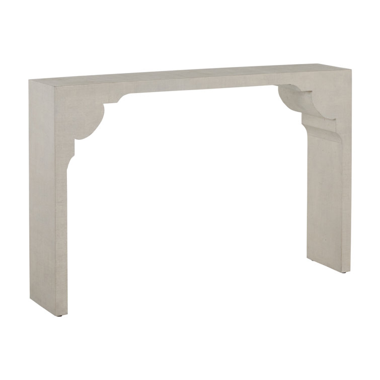White Faux Shagreen Veneer Console Table