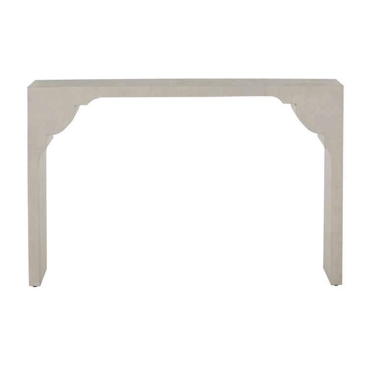 White Faux Shagreen Veneer Console Table