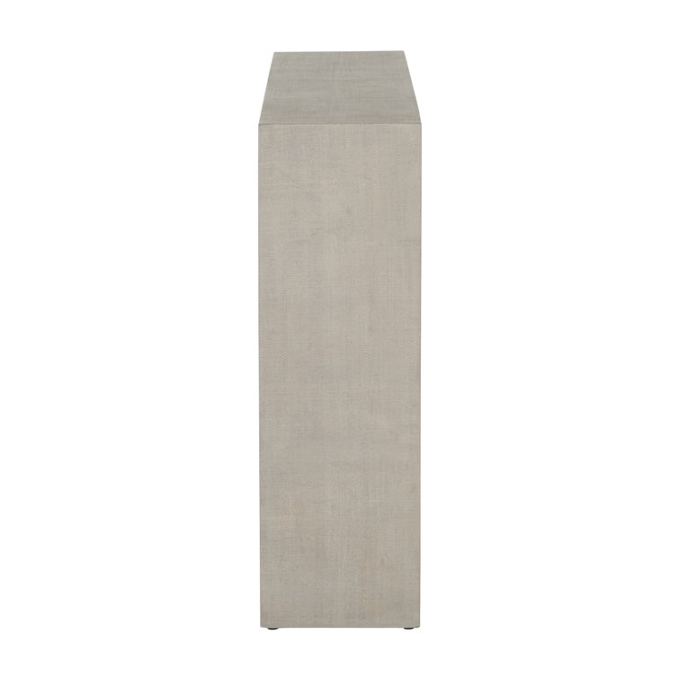 White Faux Shagreen Veneer Console Table