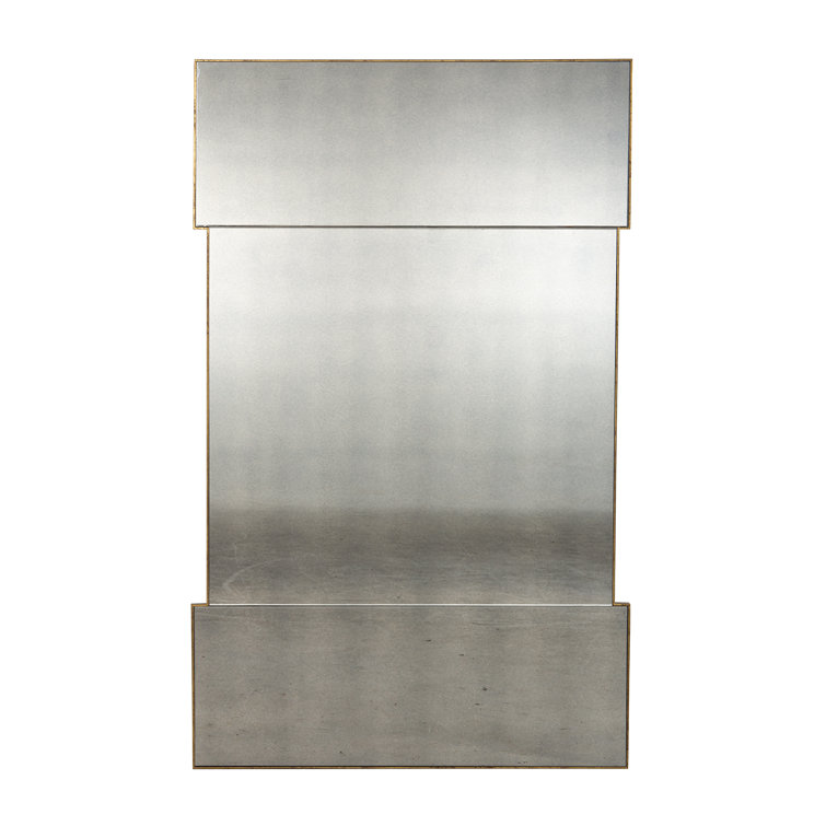 Theron Transitional Gilded Gold Rectangular Flat Mirror 42"x68"