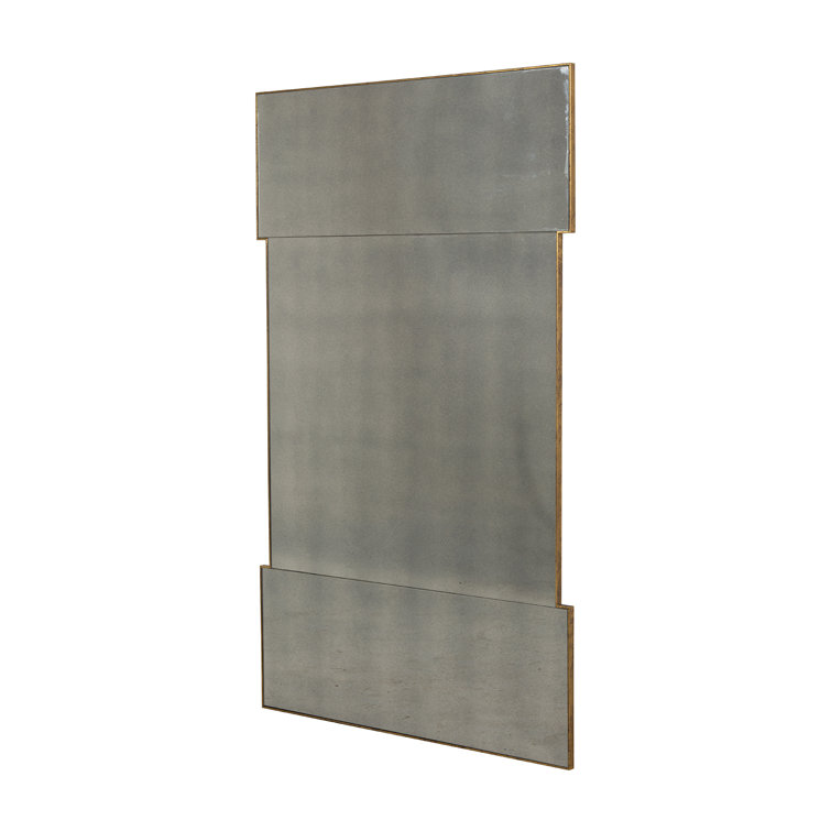 Theron Transitional Gilded Gold Rectangular Flat Mirror 42"x68"