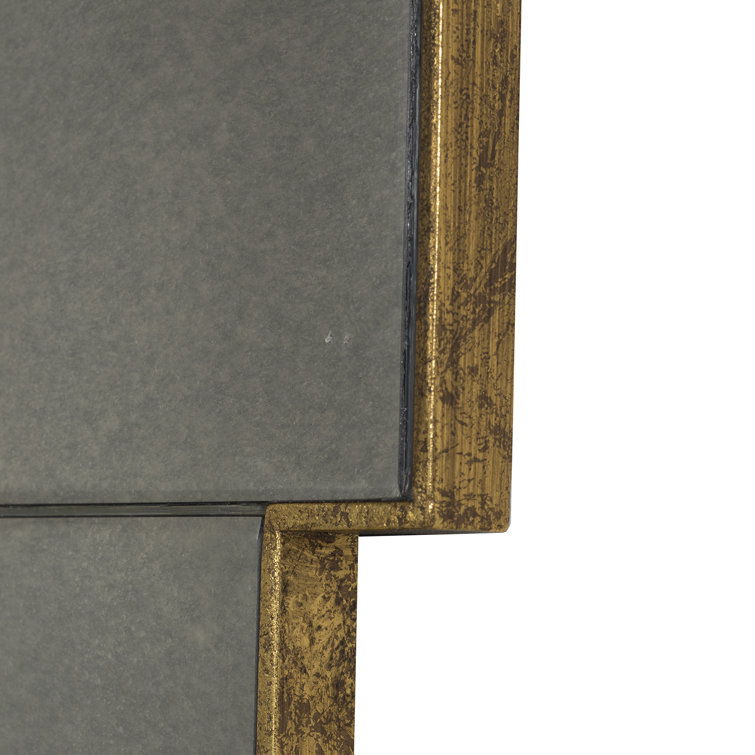 Theron Transitional Gilded Gold Rectangular Flat Mirror 42"x68"