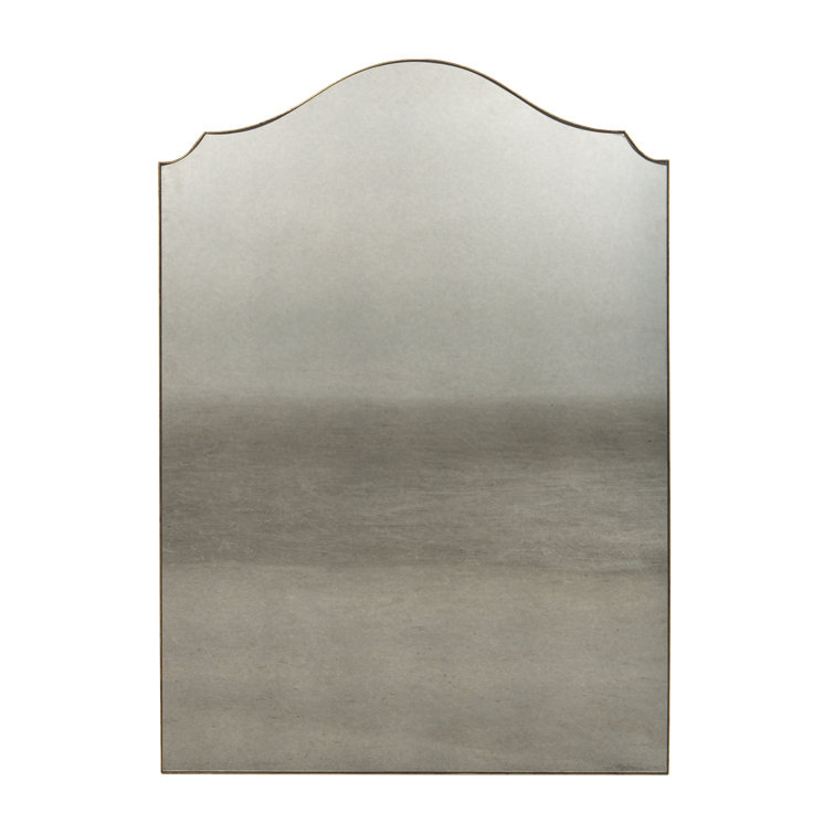 Transitional Norma 35x49 Gold Arch-Top Rectangular Mirror