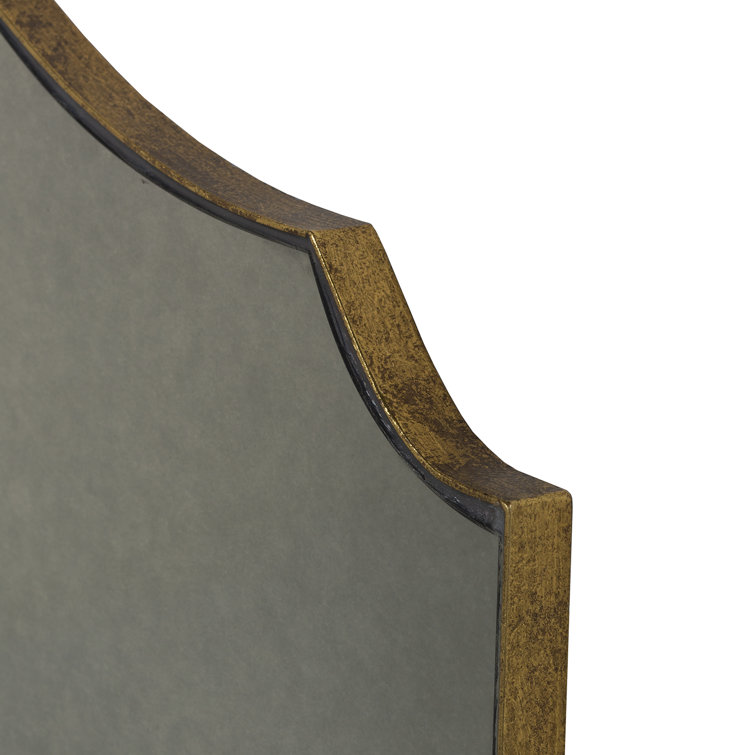 Transitional Norma 35x49 Gold Arch-Top Rectangular Mirror