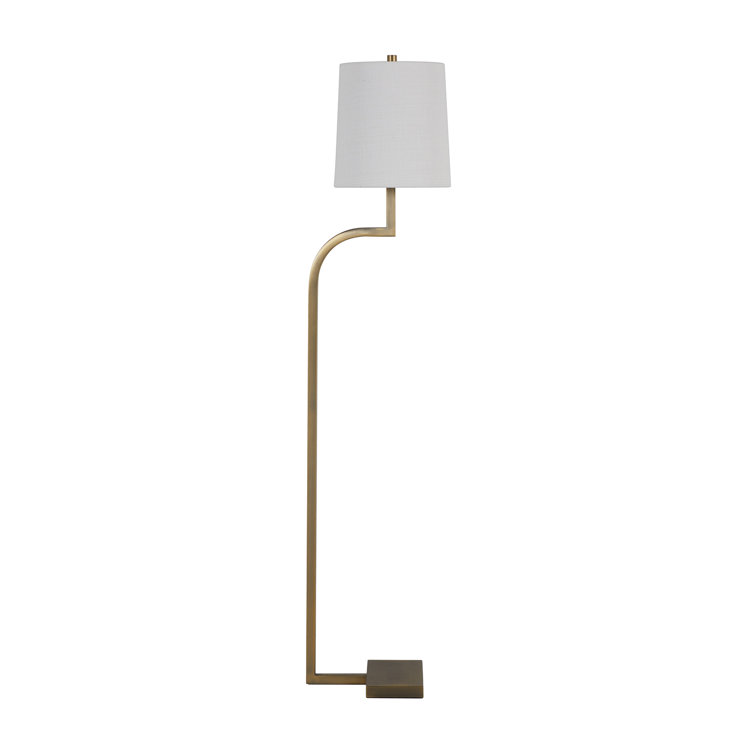 Gold and White Iron 52.75'' Floor Lamp