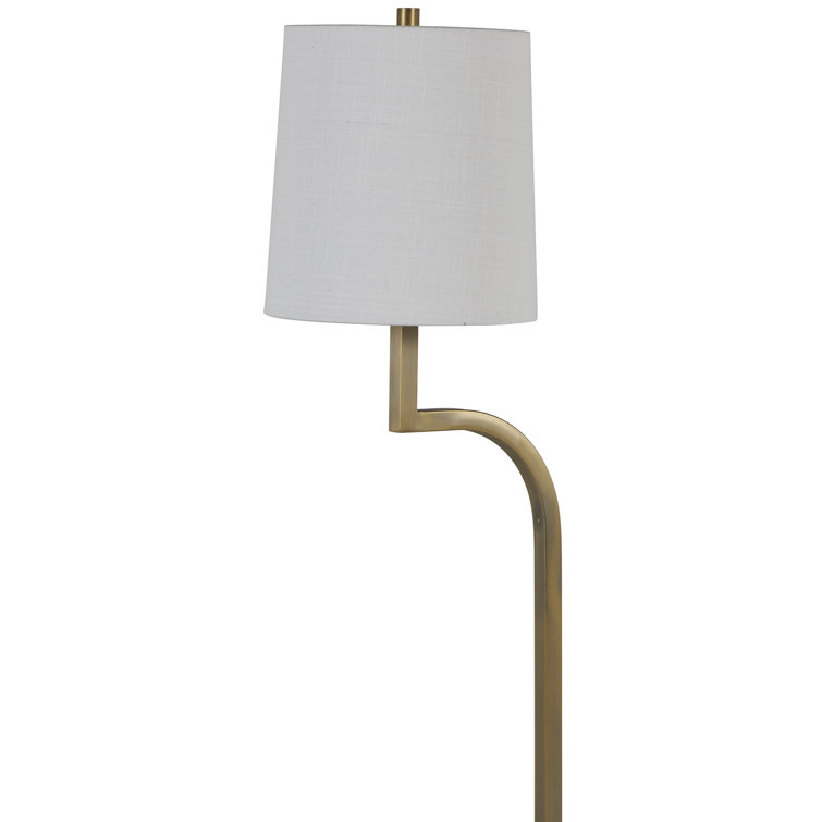 Gold and White Iron 52.75'' Floor Lamp