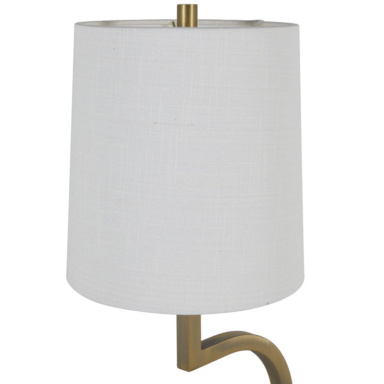 Gold and White Iron 52.75'' Floor Lamp