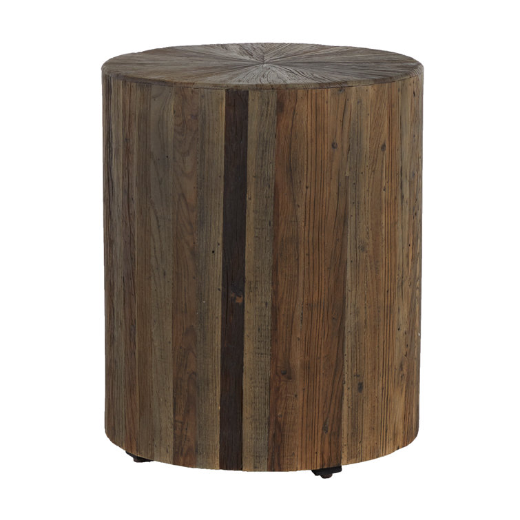 Cyrano Transitional Dark Elm Round Wood End Table
