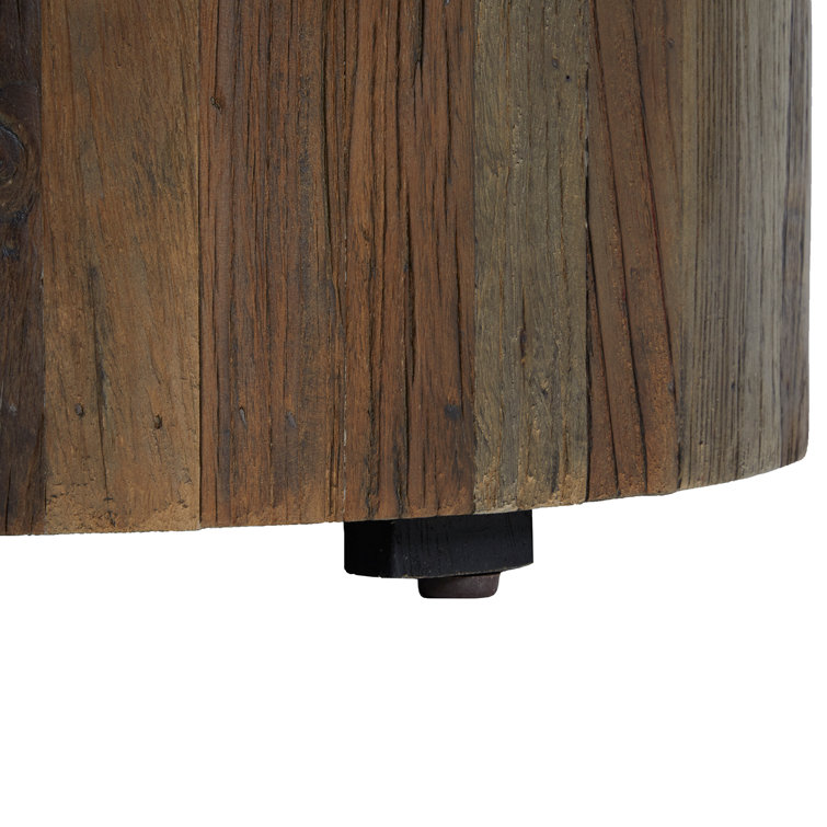 Cyrano Transitional Dark Elm Round Wood End Table