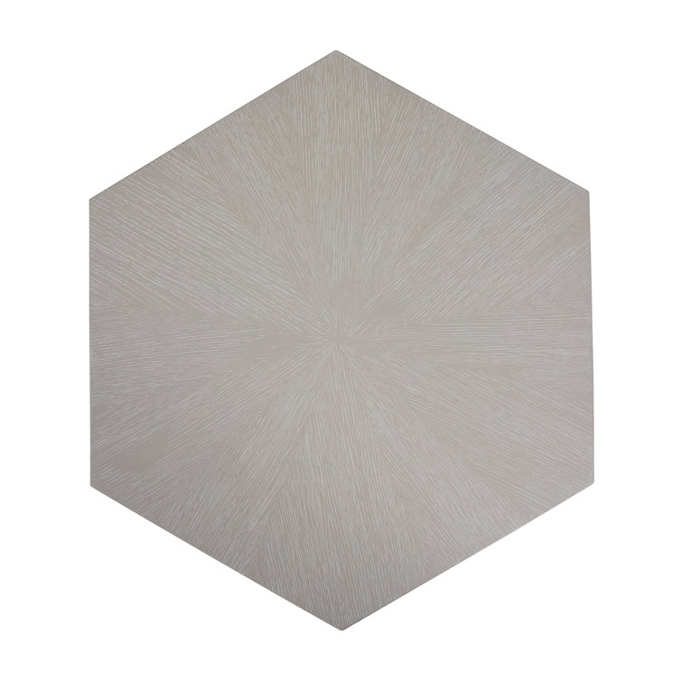 Winslet Gray Oak and Stone Hexagonal End Table