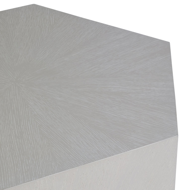 Winslet Gray Oak and Stone Hexagonal End Table
