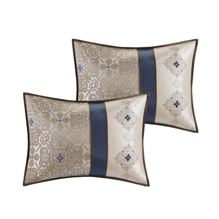 Navy Jacquard California King 24-Piece Bedding Set