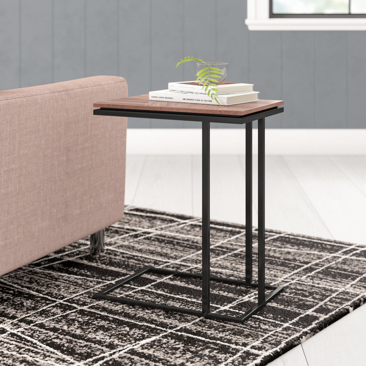 Tobias Square Walnut Wood & Steel Minimalist Nesting Table