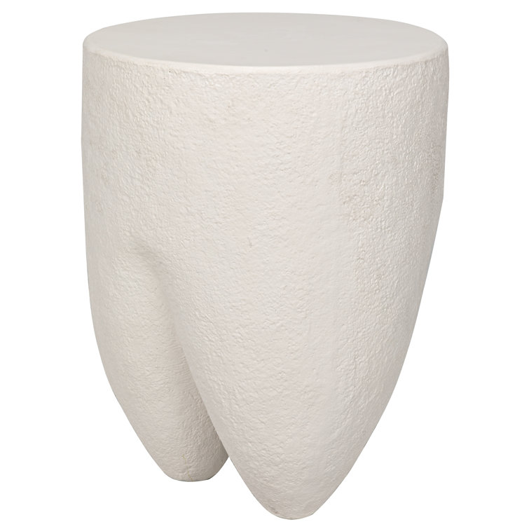Donald 18" White Fiber Cement Round End Table
